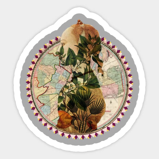 New York City Floral Map Sticker by karenina